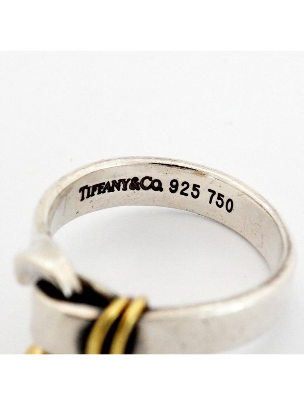 Tiffany & Co Ring Hook Eye 18k Yellow Gold 925 Sterling Silver - Picture 5 of 9